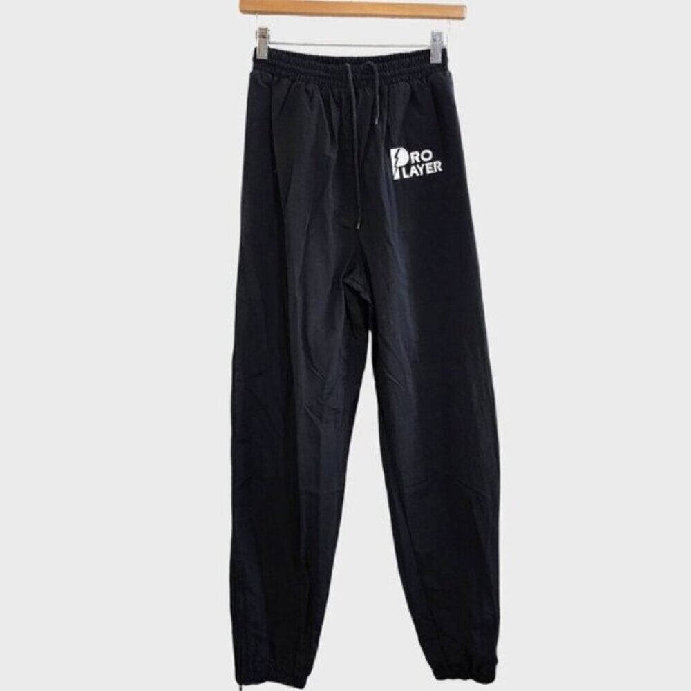Vintage 90's NBA Pro Player Black Windbreaker Sweat Pant Jogger Pants Size Small - Picture 5 of 12